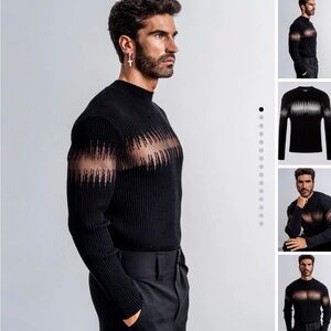 ORTTU Black and Brown Gradient Crewneck Sweater